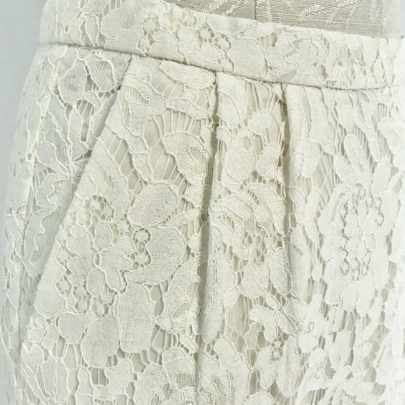 J Crew S Colorblock Lace Pencil Skirt White Black - Picture 14 of 16
